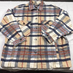 Zara Plaid Flannel Shirt Jacket Long Sleeve Button Up Casual Outerwear Size L